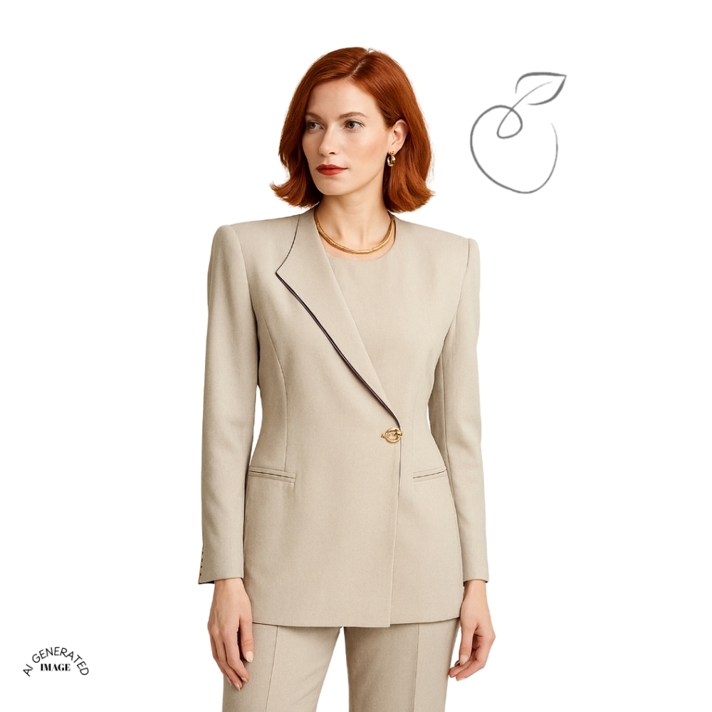 OLEG CASSINI VINTAGE WOOL BLEND PANTSUIT SZ 6